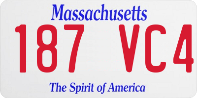 MA license plate 187VC4