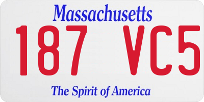 MA license plate 187VC5