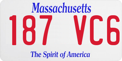 MA license plate 187VC6