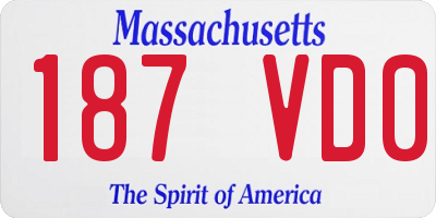MA license plate 187VD0