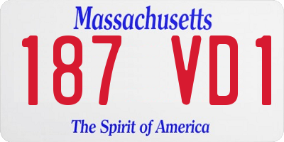 MA license plate 187VD1