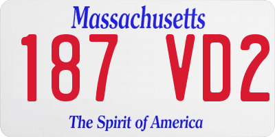 MA license plate 187VD2