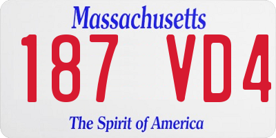 MA license plate 187VD4