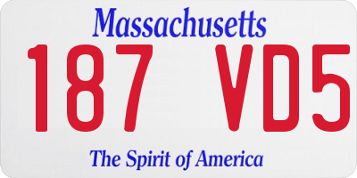 MA license plate 187VD5