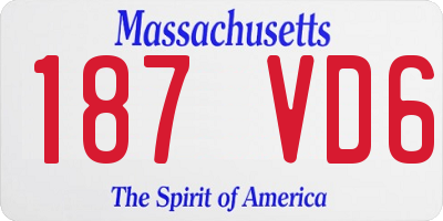 MA license plate 187VD6