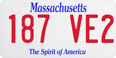 MA license plate 187VE2