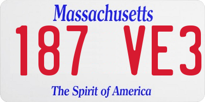 MA license plate 187VE3