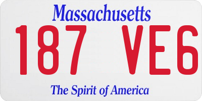 MA license plate 187VE6