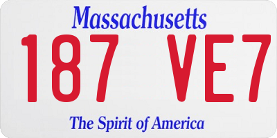 MA license plate 187VE7