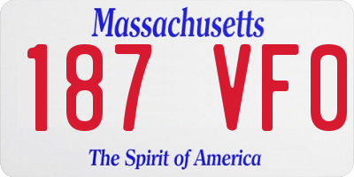 MA license plate 187VF0