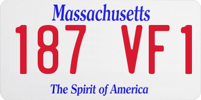 MA license plate 187VF1