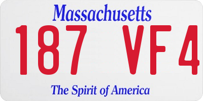 MA license plate 187VF4