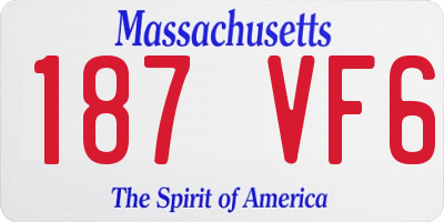 MA license plate 187VF6