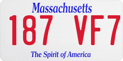 MA license plate 187VF7