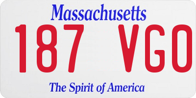 MA license plate 187VG0