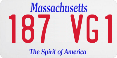 MA license plate 187VG1