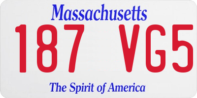MA license plate 187VG5