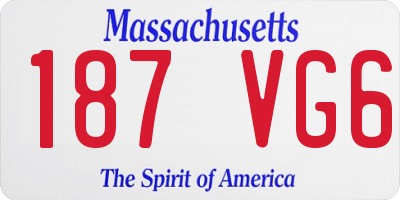 MA license plate 187VG6