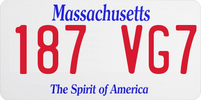 MA license plate 187VG7