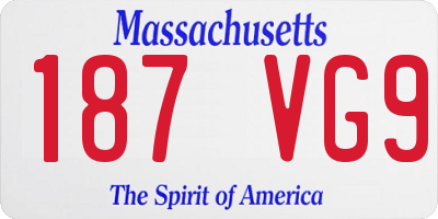MA license plate 187VG9