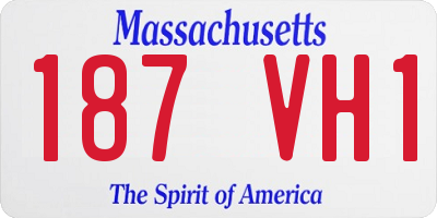 MA license plate 187VH1