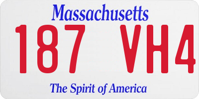 MA license plate 187VH4