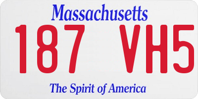 MA license plate 187VH5