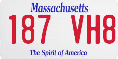 MA license plate 187VH8