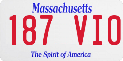 MA license plate 187VI0