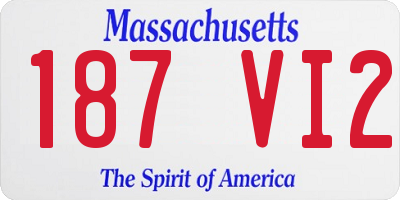 MA license plate 187VI2