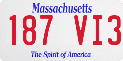 MA license plate 187VI3