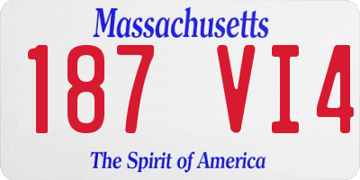 MA license plate 187VI4