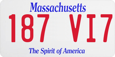 MA license plate 187VI7