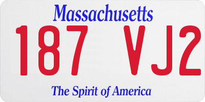 MA license plate 187VJ2