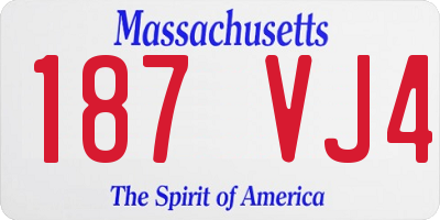 MA license plate 187VJ4