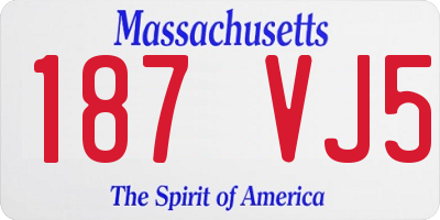 MA license plate 187VJ5