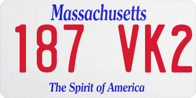 MA license plate 187VK2