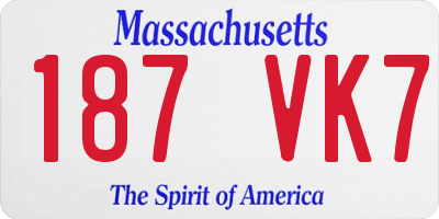 MA license plate 187VK7