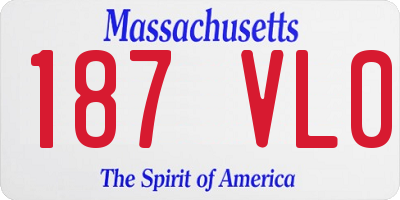 MA license plate 187VL0