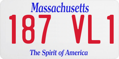 MA license plate 187VL1