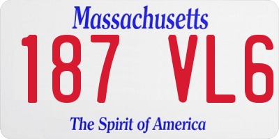 MA license plate 187VL6
