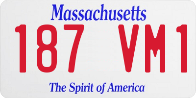 MA license plate 187VM1