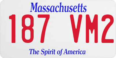 MA license plate 187VM2