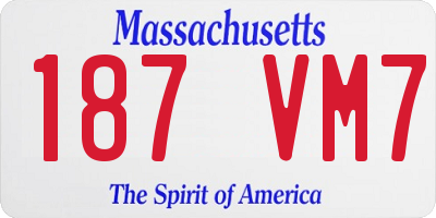 MA license plate 187VM7