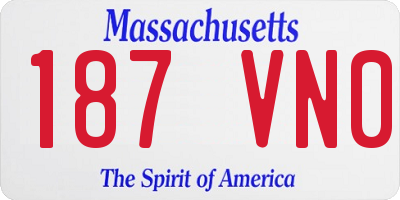 MA license plate 187VN0