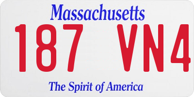 MA license plate 187VN4