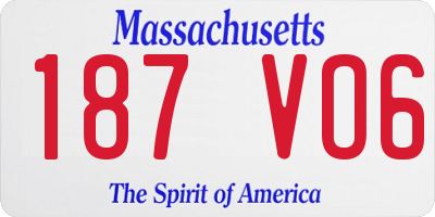 MA license plate 187VO6