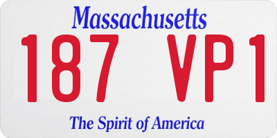 MA license plate 187VP1
