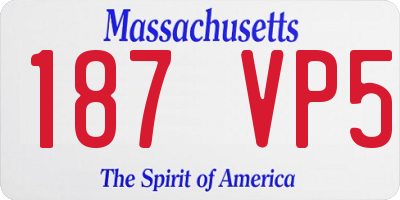 MA license plate 187VP5
