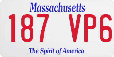 MA license plate 187VP6